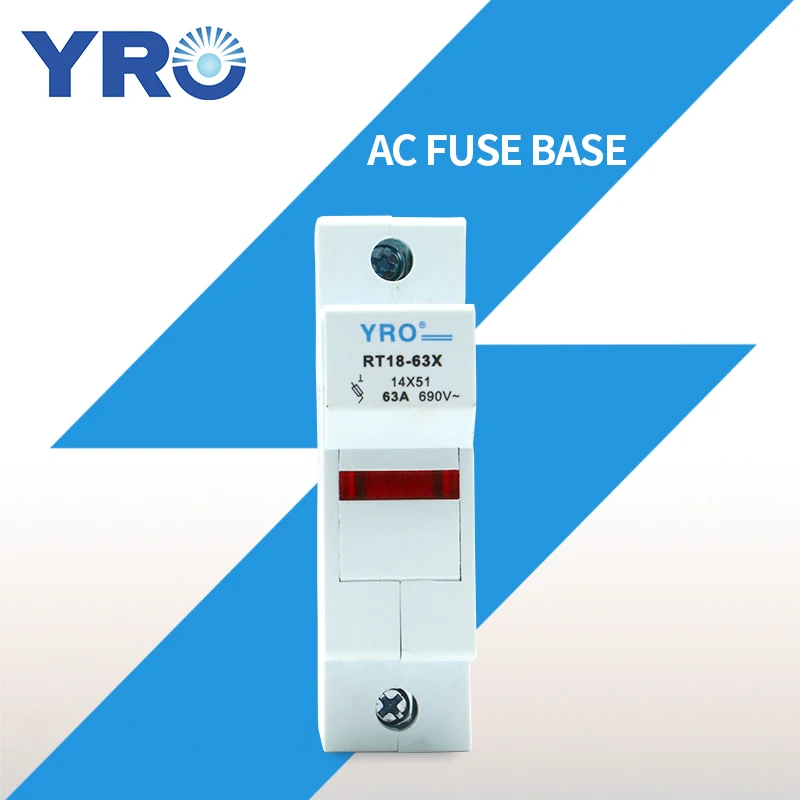 AC 1PC 1P Fuse Base 690V 63A With LED light Matching Fuse 14x51MM R016 only Fuse Base RT18-63X