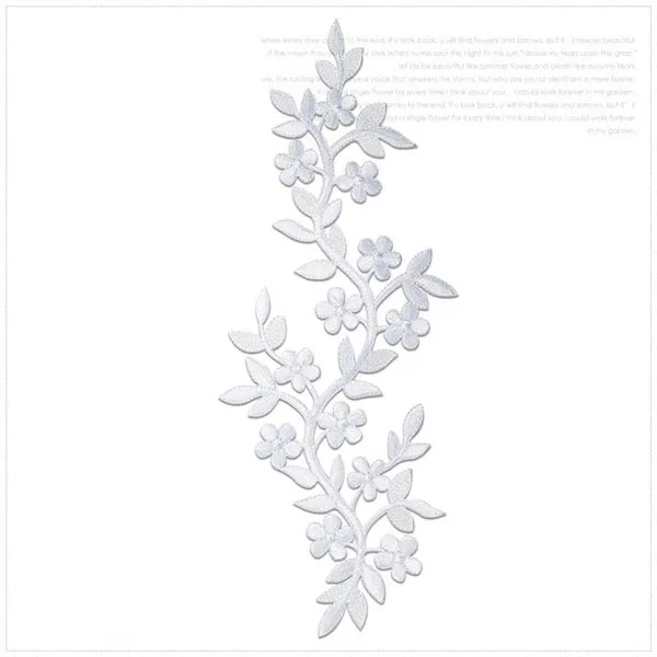 26cm Plum Blume Kostüm Patches Eisen Auf Applique für Kleidung Thermoadhesive Patches Aufkleber Auf Kleidung Gestickte Patches – Detail 12