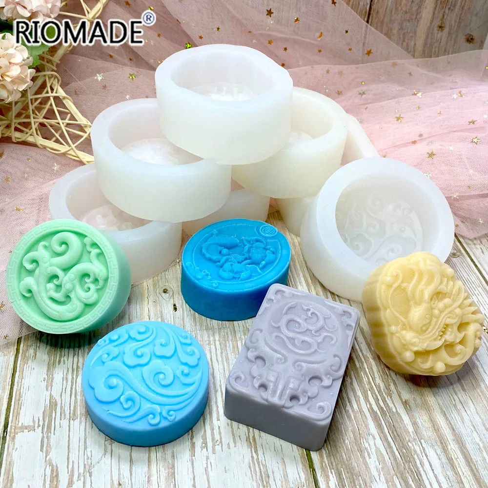 Chinese Style Tradition Pattern Silicone Soap Mold For Handmade Making Soap Chocolate Dessert Baking Cake Decorating Tools