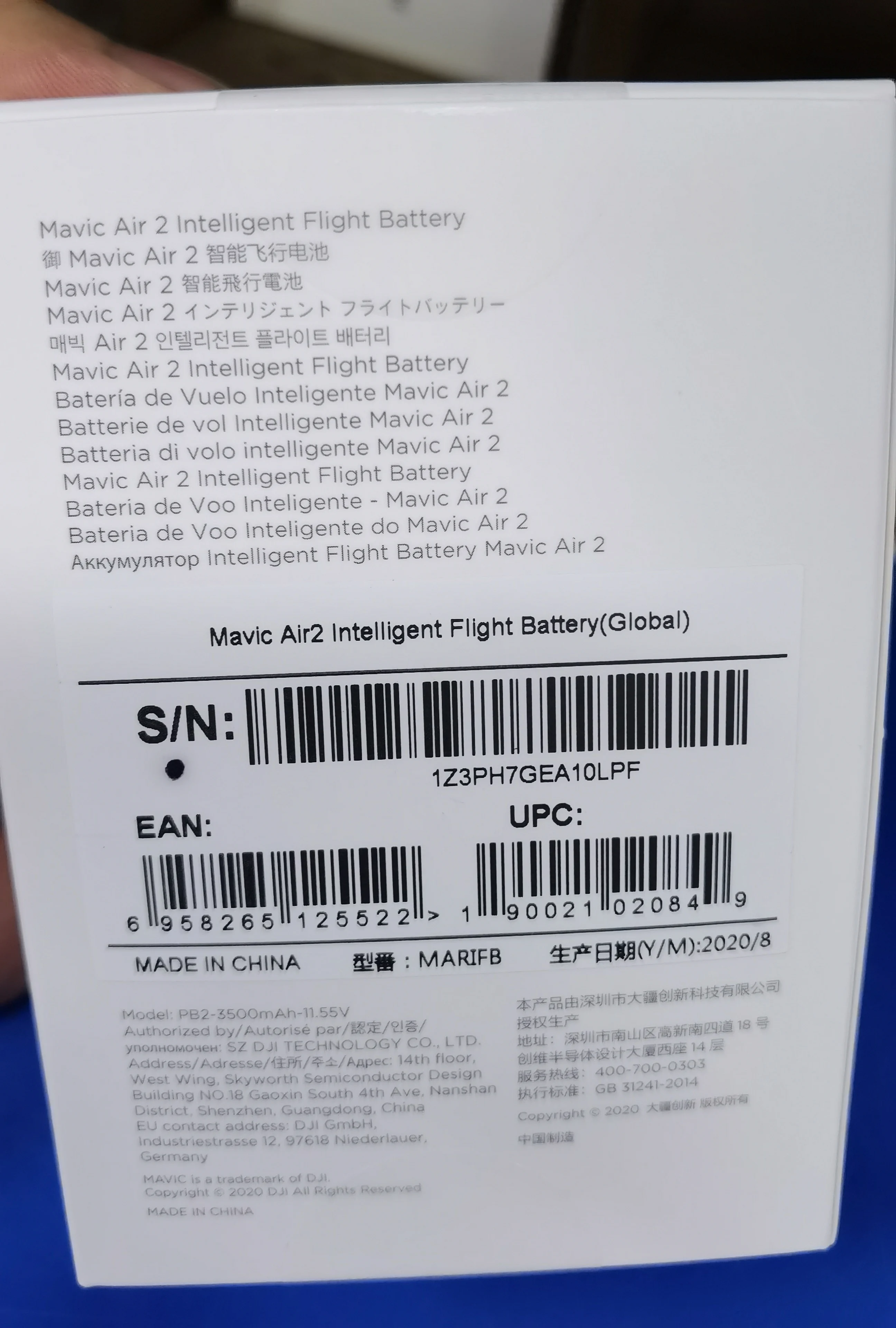Original DJI Mavic Air 2 Battery 3500mAh Battery High-energy 34 Minutes Flight Time Battery For Mavic Air 2S/2 Universal Drone
