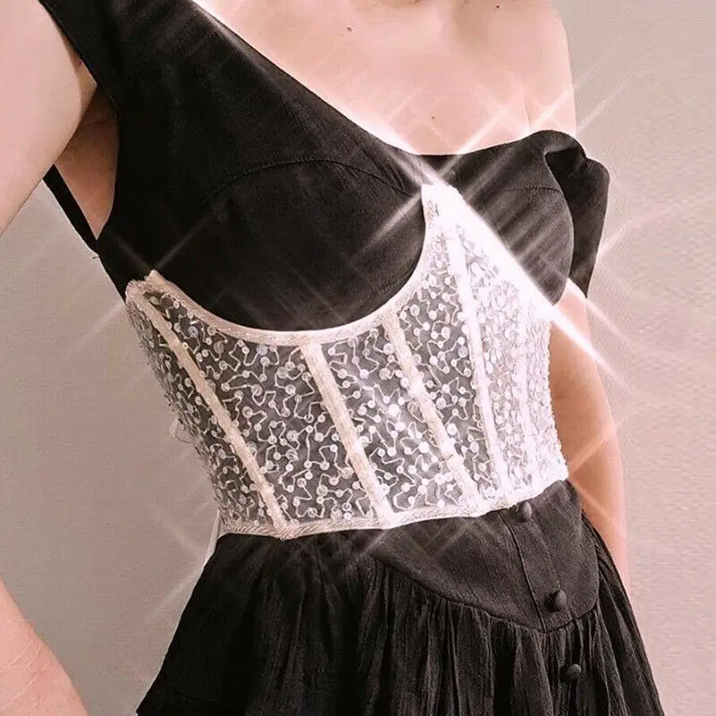 

Women Sexy Lace-up Corset Underbust Gothic Corset Top Curve Body Shaper Retro All-match Slimming Waist Belt Corsets Bustiers