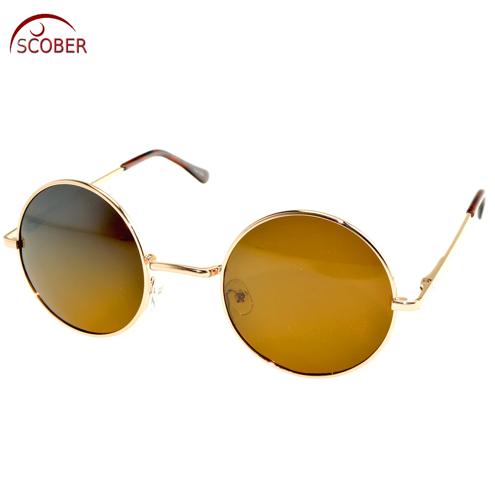 

2019 New Promotion Retro Vintage Round Men Polarized Sun Glasses Sunglasses Custom Made Myopia Minus Prescription Lens -1 To -6