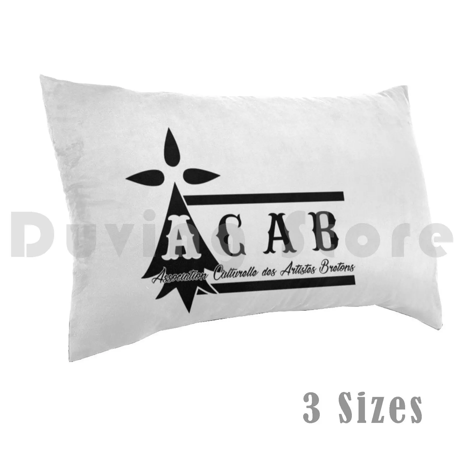 Acab Pillow Case DIY 50*70 Acab Association Culture Artists Bretons Brittany Breizh Bzh Ermine Logo Symbol