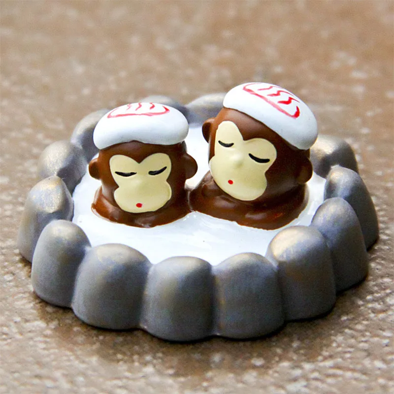 

Cute Monkey Baby Bear Elf Hot Spring Fairy Garden Dollhouse Toys Bathroom Miniature Landscape Ornaments Figurines Decor for Kids