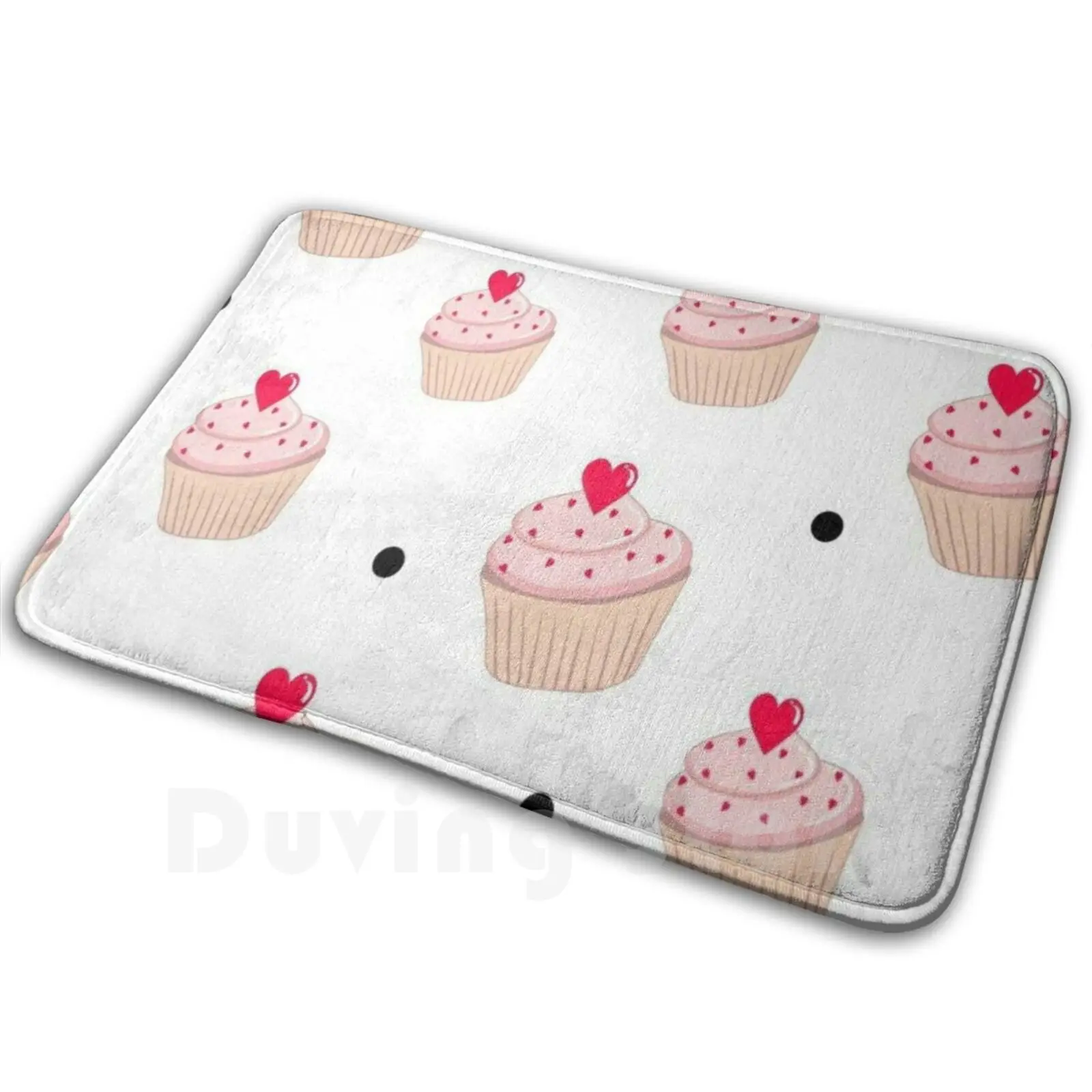 Cake Pattern Carpet Mat Rug Cushion Soft Non-Slip Donut Dessert Food Sweet Homemade Bakery Ring Hole Sugar Chocolate Milk