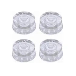 4pcs guitar volume Knobs Top Hat Knobs Speed Volume Tone Pedal Control Knobs for Electric Guitar Bass Transparent