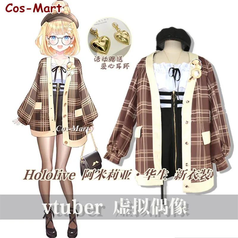 

Cos-Mart Anime Vtuber Watson Amelia Cosplay Costume Fashion Cute Daily Wear Uniform Activity Party Role Play Clothing