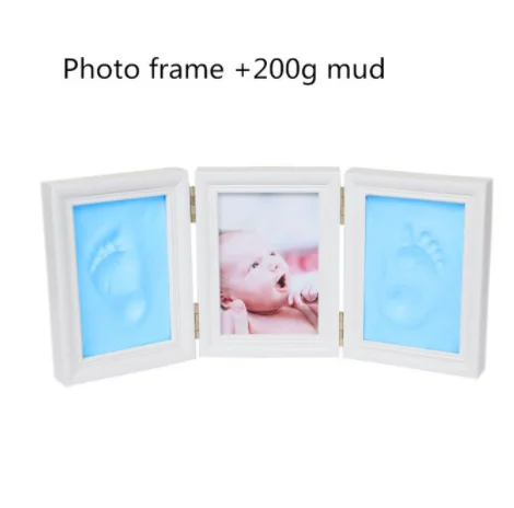 Baby Hand&Foot Print Hands Feet Mold Maker Baby Photo Frame With Cover Fingerprint Mud Set Baby Growth Memorial Gift