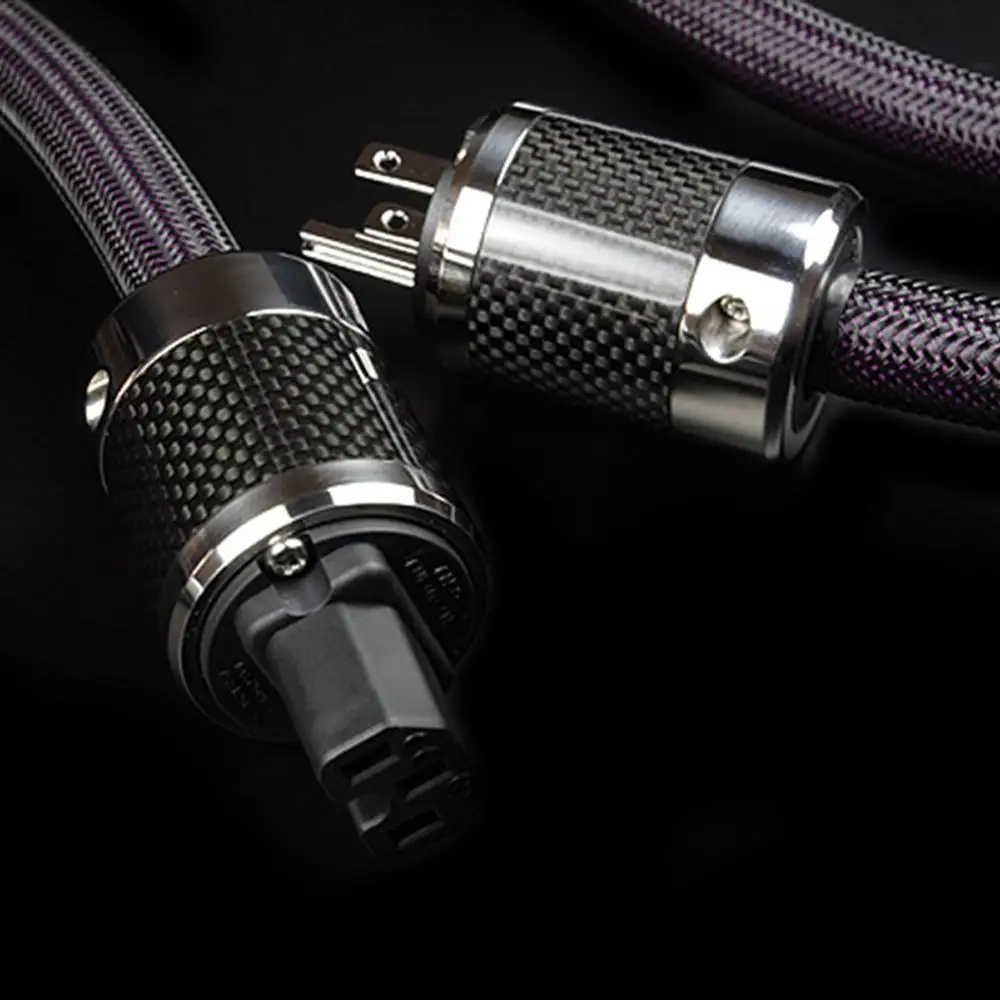 Haldane HIFI Carbon Fiber Power Cord PS-950-18 Power Supply Cable AC Power Cord with FURUTECH Socket Connector AC Cable Line