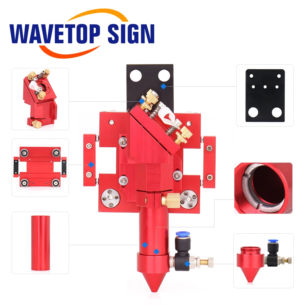 Imagem -04 - Wavetopsign-tipo Deslizante Exterior do Espelho com Bocal do ar Cabeça do Laser do Co2 Diâmetro 20 mm fl 50.8 Lente de 63.5 mm D25 mm