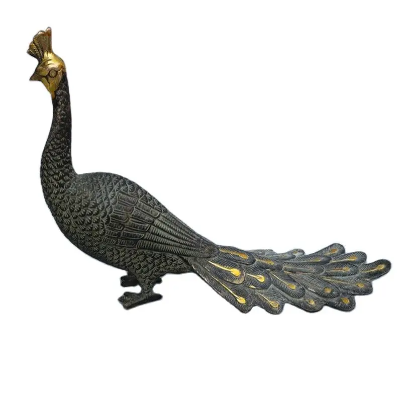 

Chinese Old Copper Gilding Peacock Copper Statue