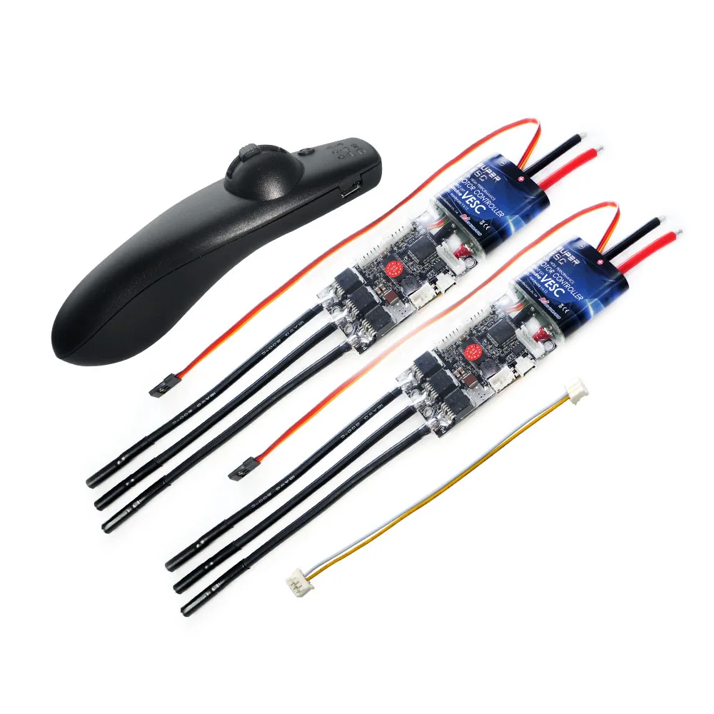 In Stock! 2x50A SuperFOC Controllers V4 Dual ESC With Free Canbus Cable 2.4Ghz Remote For Electric Skateboard DIY Longboard