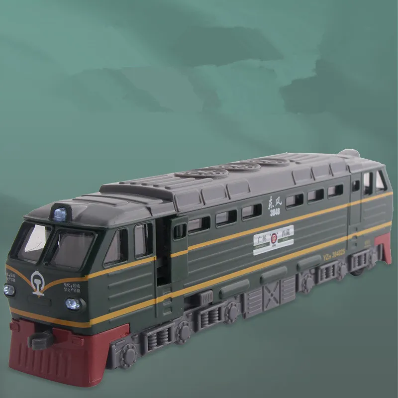 Classic 1:87 alloy pull back retro two-headed train model,boy steam train toy,cool sound effects,hot sale and free shipping