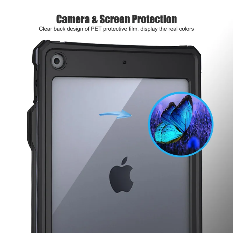 Shelbox Waterproof Case for 2019 iPad 10.2 case With Holder for 2020 IPad 10.2 Case TPU Soft Silicone Shell Full Protector Cover