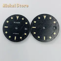 Bliger 29.2mm black watch dial fit ETA 2836/2824 Miyota 8205/8215/821A,Mingzhu DG2813/3804 movement