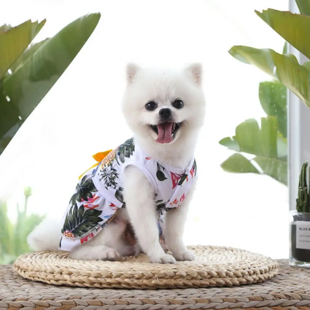 Pet Clothes Pineapple Pattern Decorative Breathable Pet Dogs Cats Princess Dress Summer 강아지옷