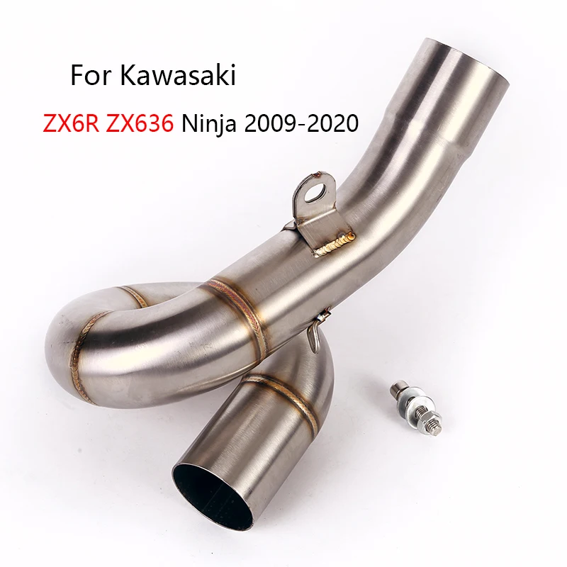 Mid Pipe for Kawasaki ZX6R ZX636 Ninja 2009-2020 Motorcycle Exhaust Pipe Stainless Steel Middle Pipe Slip On 51mm Muffler Escape