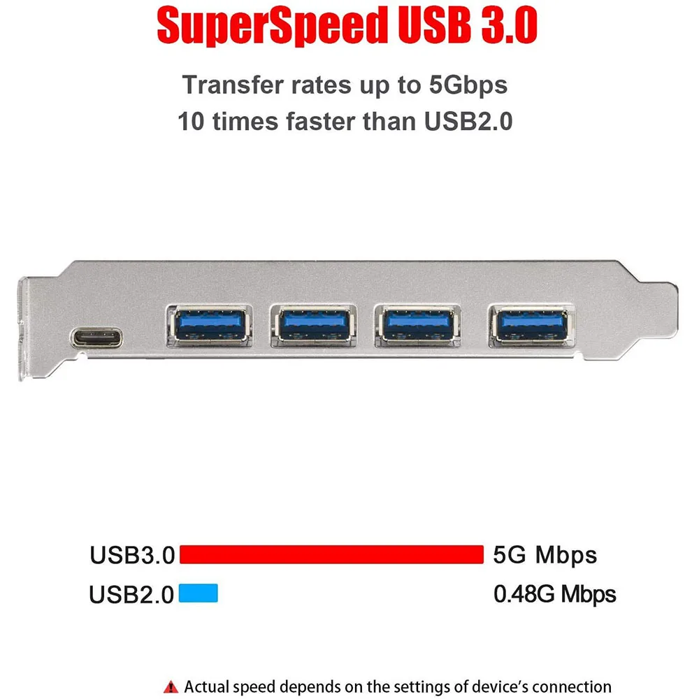 7 portas pci-e para usb 3.0 placa de expansão tipo c placa de expansão pci-e para usb 3.0 controlador 5 portas + 1 porta usb 3.1 adaptador de cartão