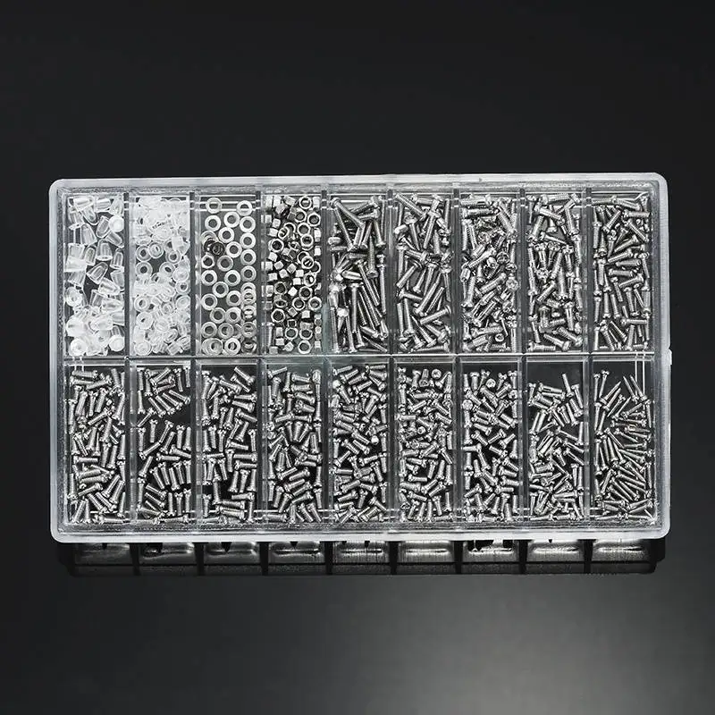 12 soorten 600/1000個van kleine roestvrijstalen schroeven elektronicaドリスassortimentマシン用thuisツールキット