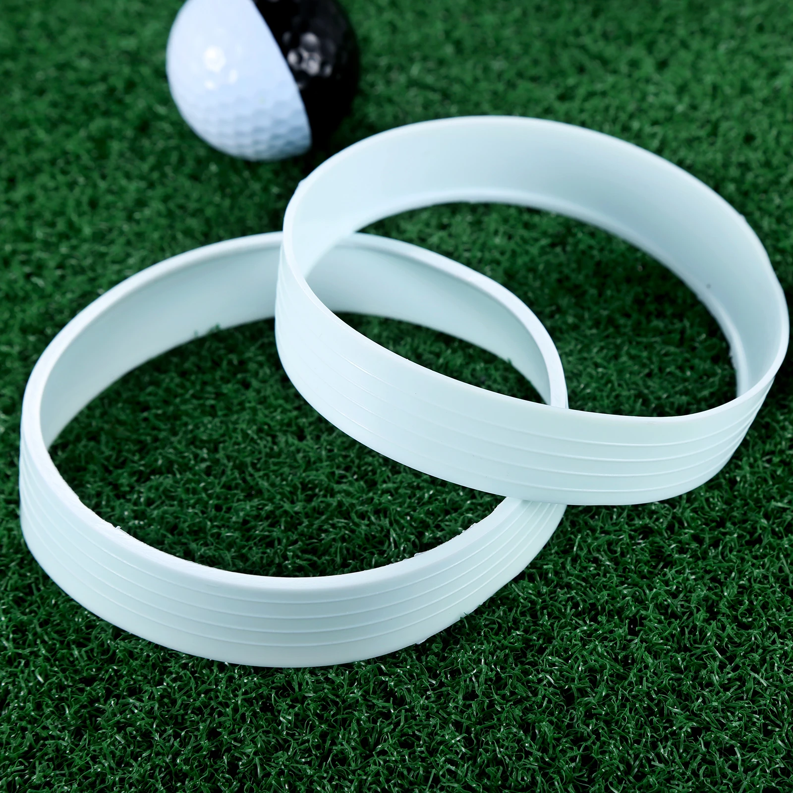 2Pcs 108mm White Plastic Golf Putting Green Hole Cup Rings Golf Training Aid Outdoor Practice Tool Putting Cup Rings Accessories