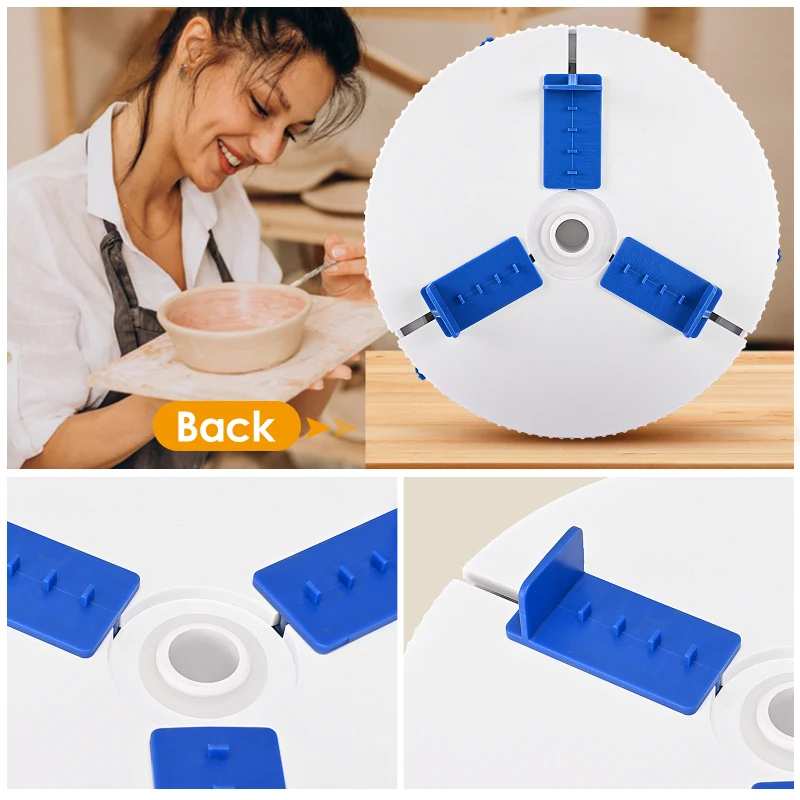 Adjustable Pottery Ceramic Trim Holder Clip Centers Pottery Wheel Round Plate Polymer Scraping Modelling Repair Tools Drop ship