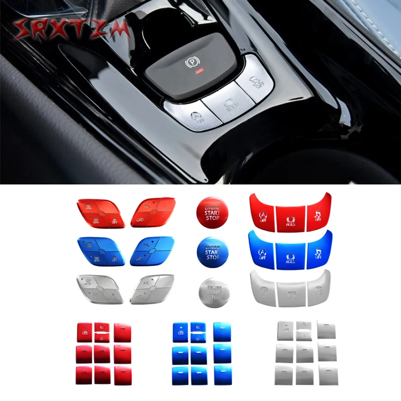 Car Window Glasses Lift Engine Start Stop Gear Shift Panel AC Button Cover Switch Frame Trim For Toyota C-Hr Chr 2016-2021