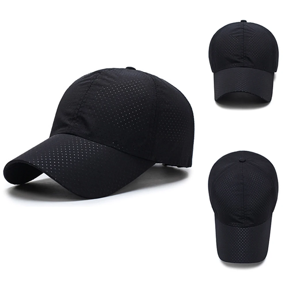 1pcs Baseball Cap Unisex Summer Solid Thin Mesh Portable Quick Dry Breathable Sun Hat Golf Tennis Running Hiking Camping