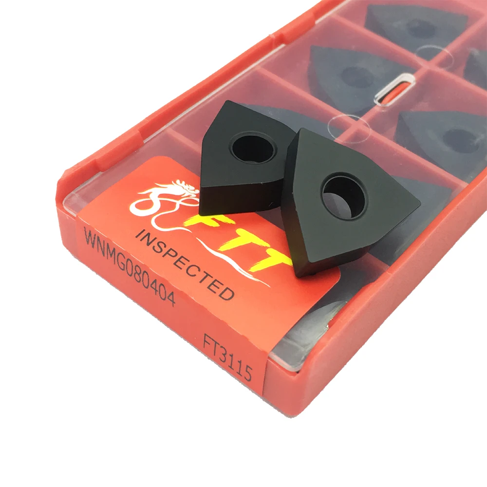 10 Uds. WNMG080404 FT3115 inserto de carburo herramientas de torneado externo herramientas de corte de revestimiento para Molino de torno CNC wnmg080404 para hierro fundido