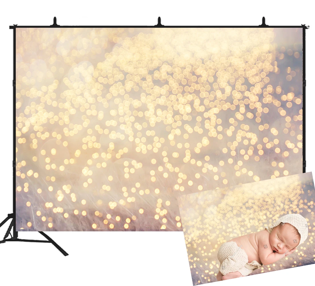 

Gold Bokeh Photography Backdrop Spots Shining Sparkle Background Newborn Baby Portrait Photo Studio Photobooth YouTube videos