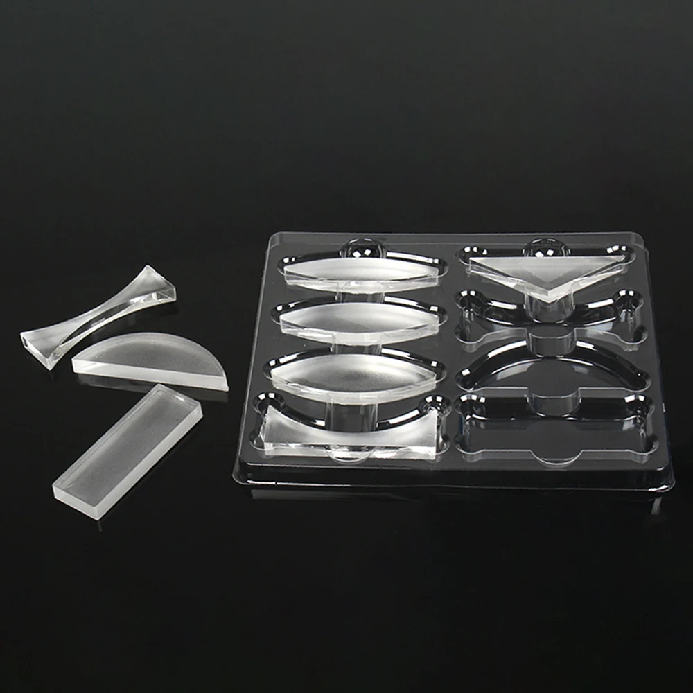 8 Chiếc Acrylic Quang Lõm Lồi Lăng Kính Ống Kính Bộ Cho Tiểu Học Sinh Vật Lý Quang Học Bộ Phòng Thiết Bị