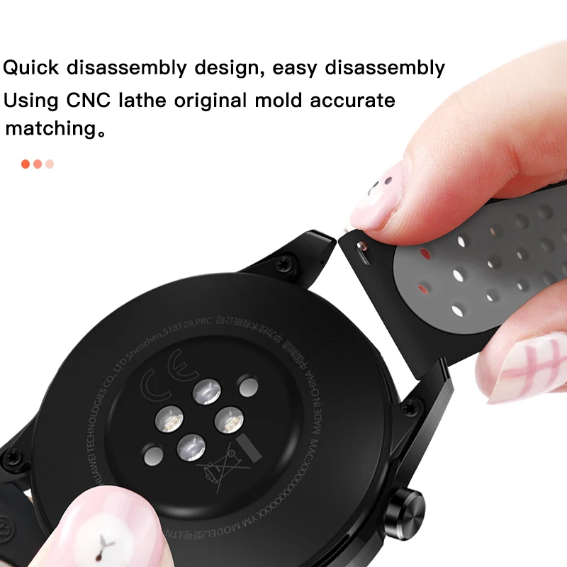 22 مللي متر سيليكون المعصم حزام الفرقة ل Huami Amazfit GTR 2 2e سوار ل سامسونج غالاكسي ساعة 3 حزام ل هواوي ساعة 3 برو سترا