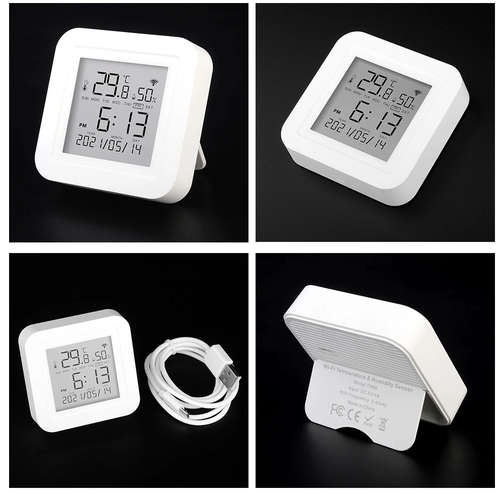 Tuya Smart home WiFi Temperature Humidity Accuracy T&H Sensor with display