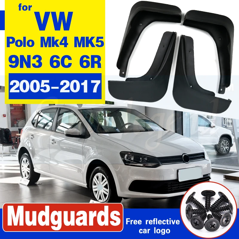 for Volkswagen VW Polo Mk4 MK5 9N3 6C 6R 2005~2017 Fender Mud Guard Flaps Splash Flap Mudguards Accessories 2006 2010 2015 2016