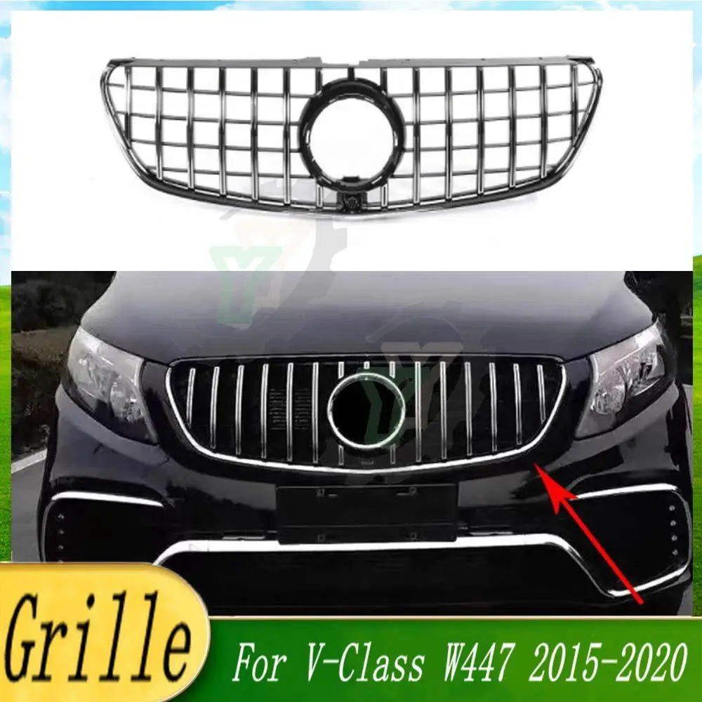 Diamond/GT Style Car Accessory Front Bumper Grille Upper Grill For Mercedes-Benz V Class W447 V250 V260 2015 2016 2017 2018 2019