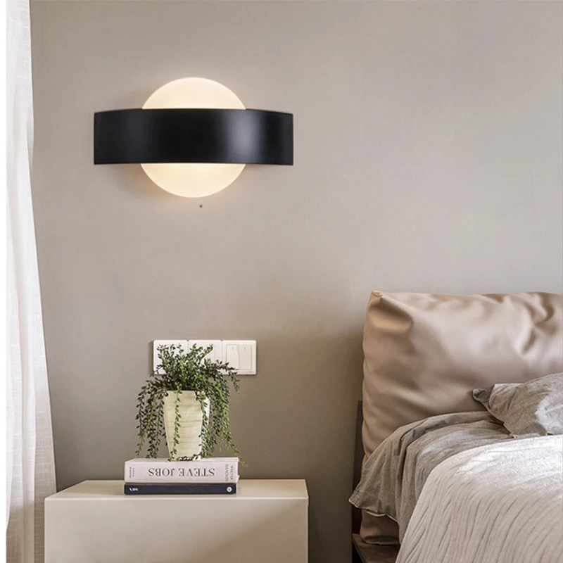 Led Nordic Wall Lamps Modern Minimalist Abajur Lampe De Chevet Arandela Light Living Room Bedroom Bedside Balcony Corridor Aisle