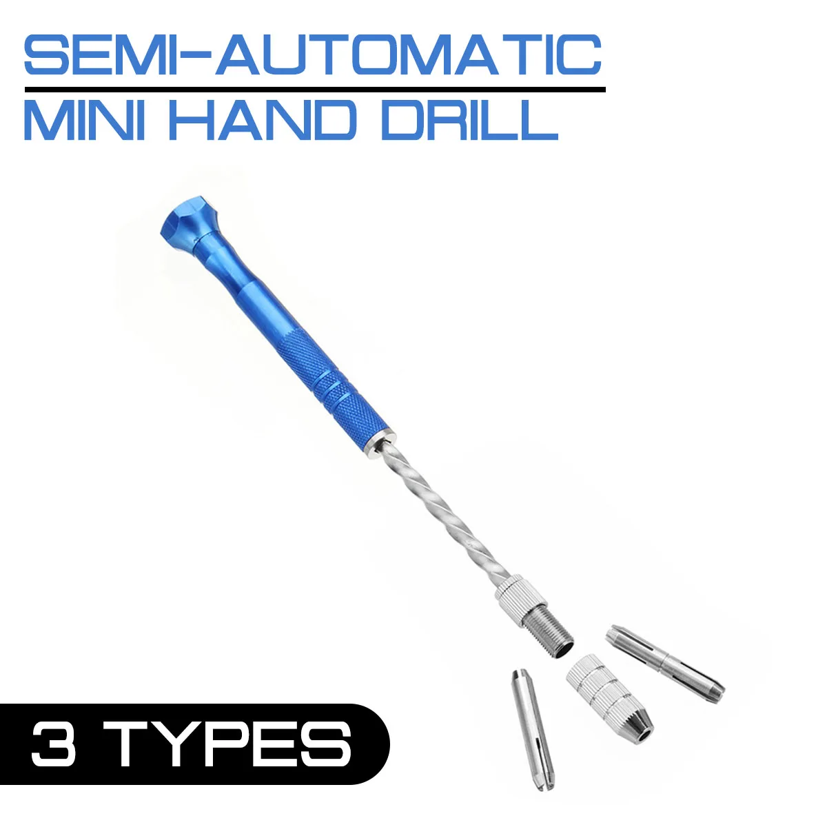 Nâng Cấp Bán Tự Động Mini Cầm Tay + Tặng 10 Chiếc Xoắn Khoan Khoan Gỗ Mô Hình Bằng Tay 0.5-3Mm bit + Tặng 2 Mặt Đôi Chuck