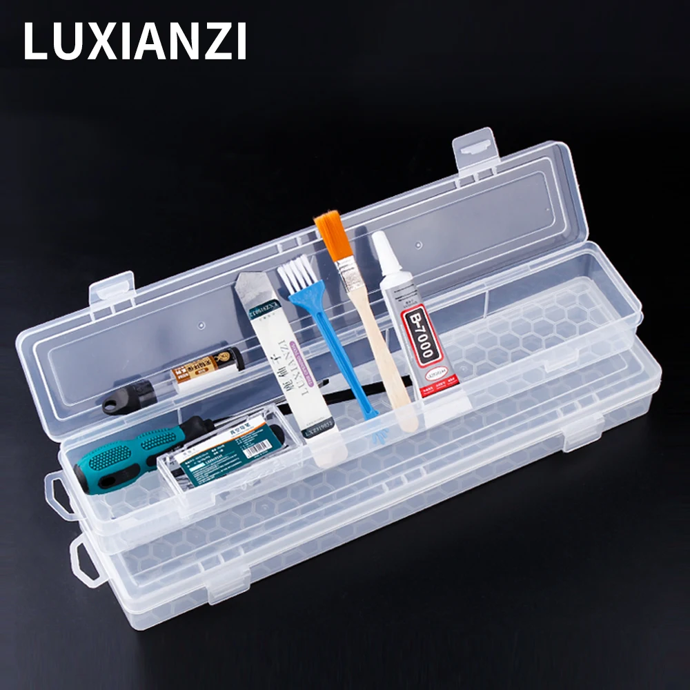 LUXIANZI 1/2pc DIY Tools Packaging Box Organizer Plastic Case For  Electronic Part Pry bar painted pen Storage Boxes Toolbox