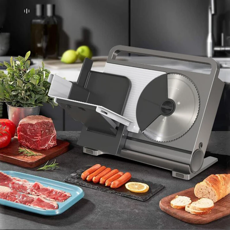 Электрическая ломтерезка, мясорубка, складная ломтерезка для томатов, ветчины, арбуза, торта, овощей, Мясорубка с регулируемой толщиной