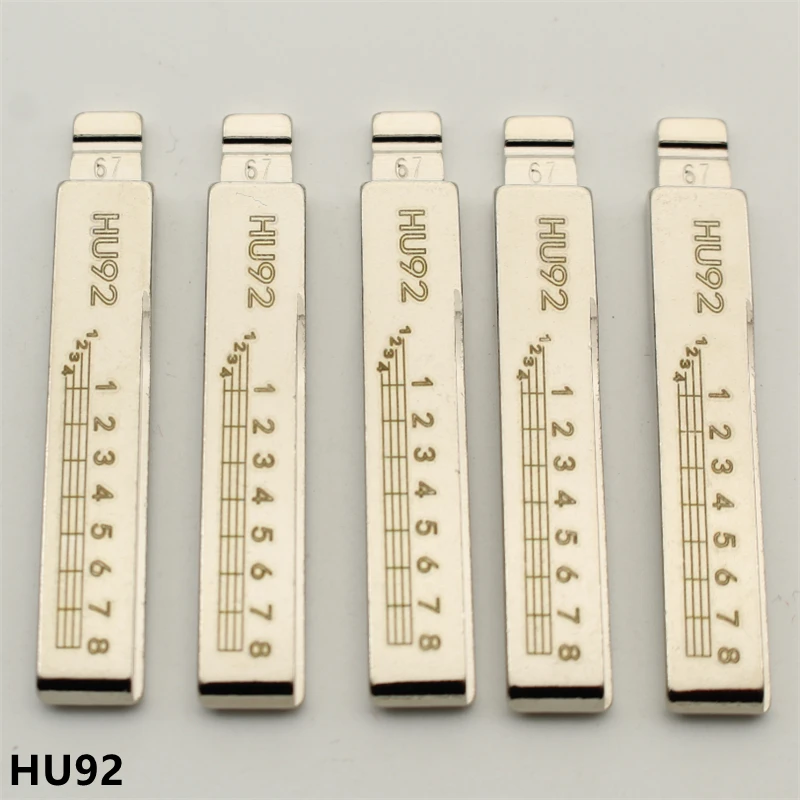 OEM 10Pcs NO.67 HU92 Engraved Line Key Blade Scale Shearing Teeth Uncut Key Blade