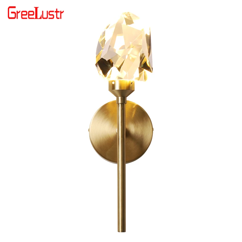 Modern Luxury Crystal LED Wall Light Fixtures Copper  Wall Sconce Lamp Decor Lights Home Bedside aisle entrance Indoor Lighting