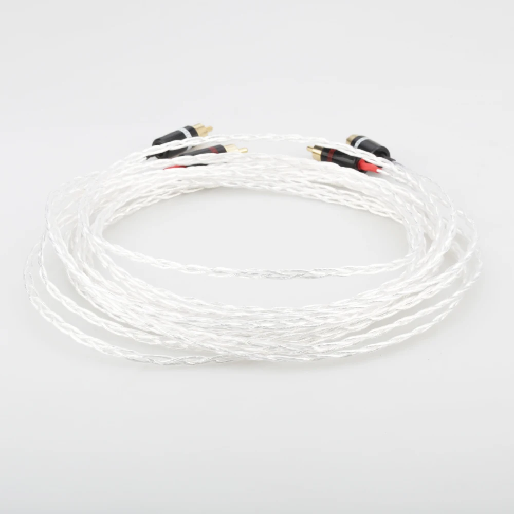 3AG Silver Plated Audio cable Hifi RCA interconnect cable with Gold plated plug for Amplifier CD player