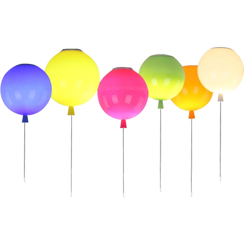 balloon ceiling light E27 colorful flush mount ceiling lamp for nursery kids room girls room pull cord switch white yellow green