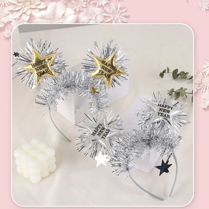 แถบคาดศีรษะคริสต์มาสปีใหม่ Decor Hairband Photo Props Xmas Eve เด็กหญิงผมน่ารักผม Hoop Decors f3MD