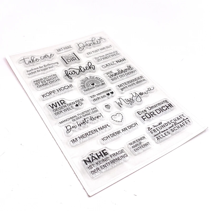 KLJUYP German stamp Transparent Clear Silicone Stamps for DIY Scrapbooking/Card Making/Kids Crafts Decoration Supplies