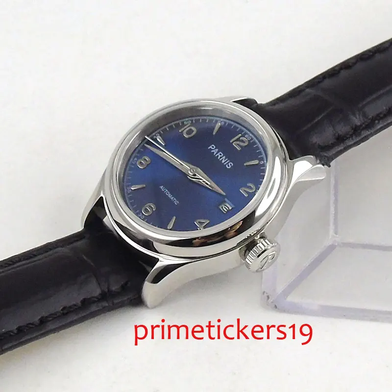 26mm PARNIS blue dial luminous date automatic movement ladys watch PA1069