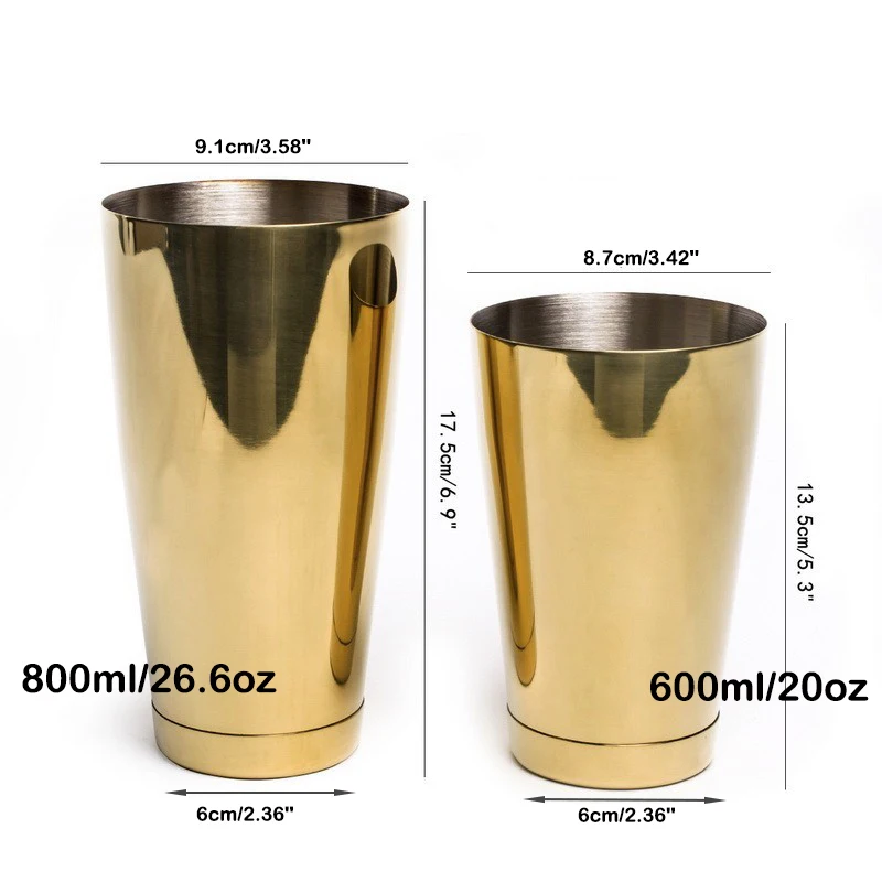 Stainless Steel Boston Shaker Bar Shaker with Different Surface Finish -2 Piece Cocktail Shaker, 15-Ounce and 25-Ounce