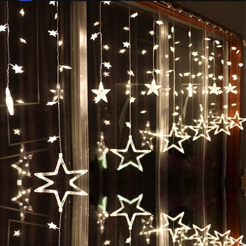 LED Fairy lights Star Curtain String LED Garland Decoration Christmas Wedding Light 3M Holiday Lighting outdoor AC110V or 220V