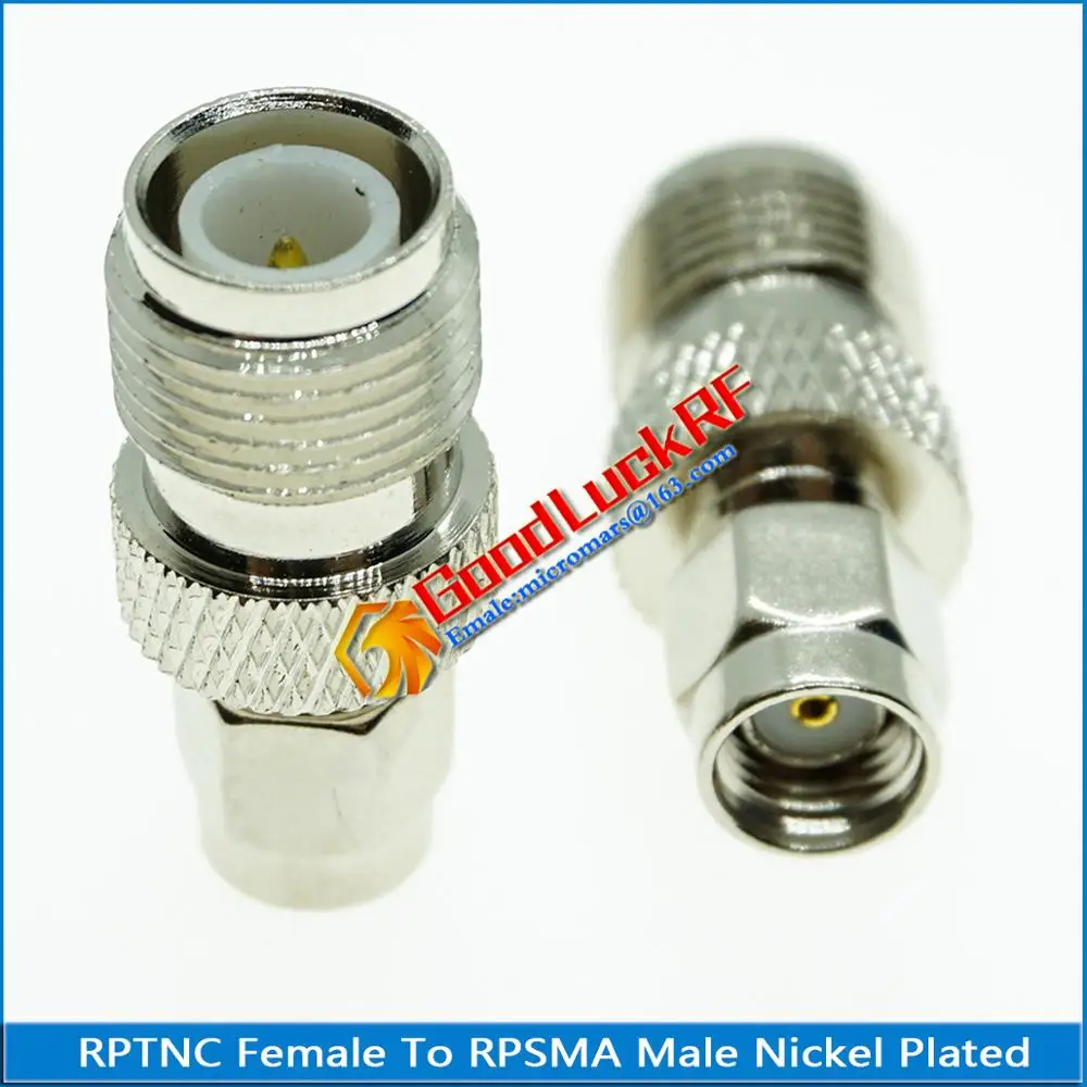 1X Stuks RP-TNC Rptnc Rp Tnc Female Naar RP-SMA Rpsma Rp Sma Stekker Rptnc-Rpsma Nikkel Rechte Coax rf Connector Adapters