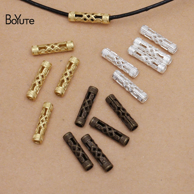 BoYuTe (200 Pieces/Lot) 3*12MM Brass Hollow Tube Materials Handmade Diy Jewelry Accessories Parts