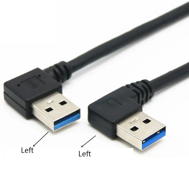 USB3.0 USB 3.0 Type A Male 90 Degree Left Angled to Right Angled Extension Cable Straight Connection 50cm 0.5m 20cm 0.2m